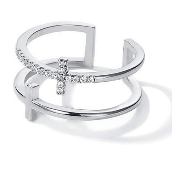Jewelry - BRAND NEW DOUBLE CROSS RING